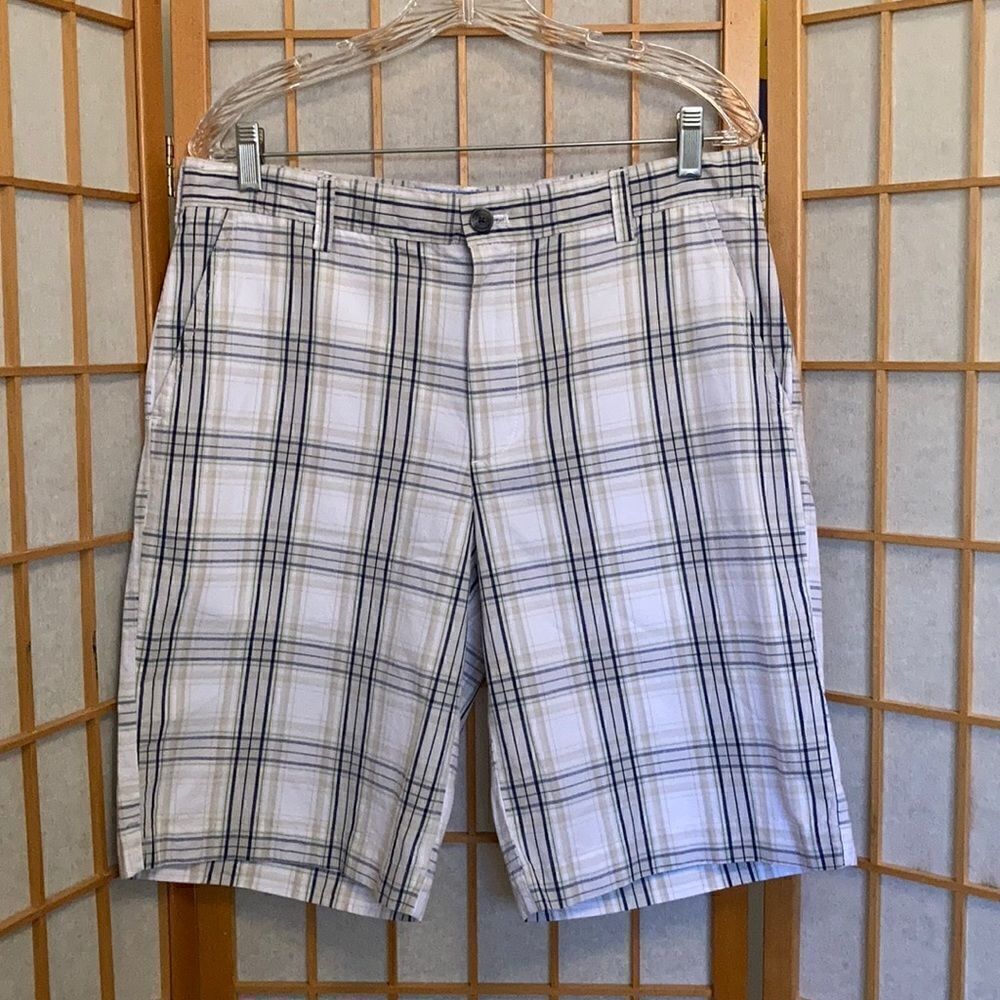 IZOD Plaid Flat Front Shorts